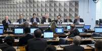 Sessão no Senado da Comissão Parlamentar Mista de Inquérito (CPI Mista) das Fake News, no mês passado  Foto: Marcos Oliveira / Agência Senado / Estadão Conteúdo