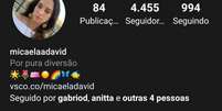 Anitta é uma das seguidoras da irmã de Gabriel David na web  Foto: Reprodução, Instagram / PurePeople