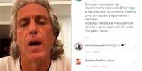 Jorge Jesus anunciou que está com coronavírus (Reprodução Instagram)  Foto: Lance!