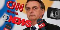 O presidente Jair Bolsonaro faz o jornalismo da GloboNews e da CNN Brasil orbitar em torno dele  Foto: Blog Sala de TV  / Divulgação