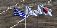 Chama olímpica é acessa em cerimônia a portas fechadas no Estádio Panatenaico, em Atenas
19/03/2020
Aris Messinis/Pool via REUTERS  Foto: Reuters