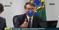O presidente Jair Bolsonaro em videoconferência com empresários  Foto: Reprodução/TV Brasil / Estadão