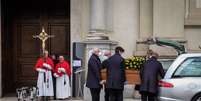 Funeral sem público de vítima do novo coronavírus em Bergamo, norte da Itália  Foto: ANSA / Ansa