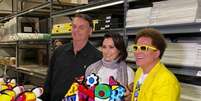 O presidente Jair Bolsonaro e primeira-dama Michelle visitaram o estúdio do artista plástico Romero Britto, em Miami  Foto: Reprodução/Twitter Planalto / Estadão Conteúdo