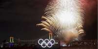 Os anéis olímpicos no Parque Marinho de Odaiba em Tóquio, no Japão  Foto: AFP / BBC News Brasil
