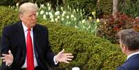 Presidente dos EUA, Donald Trump, durante entrevista à Fox News na Casa Branca, em Washington 
24/03/2020
REUTERS/Jonathan Ernst   Foto: Reuters