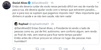 Daniel Alves voltou a tecer cr&iacute;ticas ao presidente Jair Bolsonaro (Foto: Divulga&ccedil;&atilde;o/Twitter)  Foto: Gazeta Esportiva