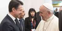 Giuseppe Conte e papa Francisco em foto de arquivo  Foto: ANSA / Ansa - Brasil