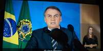 Jair Bolsonaro, durante o seu pronunciamento em rede nacional de rádio e TV, nesta terça-feira, 31  Foto: MAX PEIXOTO / DIA ESPORTIVO/ESTADÃO CONTEÚDO