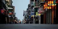 Ruas vazias em Nova Orleans
09/04/2020
REUTERS/Carlos Barria  Foto: Reuters