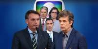 Bolsonaro e Teich à frente dos globais William Bonner, Renata Vasconcellos e César Tralli: o presidente e a imprensa travam batalha paralela à guerra contra a covid-19  Foto:  (Fotos: José Dias / Presidência da República, Alan Santos / Presidência da República e Reproduções) / Fotomontagem: Blog Sala de TV