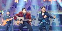 Jo&atilde;o Bosco & Vin&iacute;cius em grava&ccedil;&atilde;o do Ao Vivo em Goi&acirc;nia  Foto: Rubens Cerqueira / Divulga&ccedil;&atilde;o