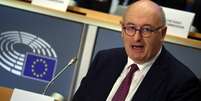 Phil Hogan, comiss&aacute;rio europeu para o Com&eacute;rcio, durante sess&atilde;o do Parlamento da UE em Bruxelas, B&eacute;lgica 
30/09/2019
REUTERS/Yves Herman  Foto: Reuters