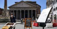 Movimentação em frente ao Pantheon de Roma, capital da Itália  Foto: ANSA / Ansa