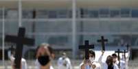 Enfermeiras durante ato silencioso em Brasília
01/05/2020
REUTERS/Ueslei Marcelino  Foto: Reuters