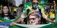 Apoiadores de Bolsonaro em ato pró-governo na Av. Paulista, em 3 de maio de 2020  Foto: DW / Deutsche Welle