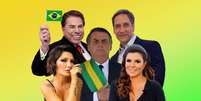 Bolsonaro entre Silvio Santos, Antônia Fontenelle, Mara Maravilha e Luís Ernesto Lacombe: apoio ao presidente gera pesadas críticas aos famosos  Foto:  Fotomontagem: Blog Sala de TV (Fotos: Marcelo Camargo / Agência Brasil e Reproduções / Instagram