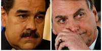Bolsonaro e Maduro governam cercados de ministros egressos das Forças Armadas e defendem publicamente eficácia do medicamento, mas discordam quanto a medidas de isolamento social.  Foto: BBC News Brasil