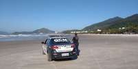 Viatura da Guarda Municipal em praia de Ubatuba.  Foto: Foto Prefeitura de Ubatuba/Divulgação / Estadão Conteúdo