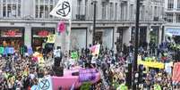 Protesto contra mudanças climáticas em Londres, Reino Unido  Foto: EPA / Ansa - Brasil