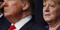 Trump e Merkel durante encontro em 2019  Foto: EPA / Ansa - Brasil