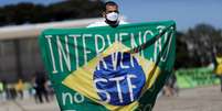 Apoiador do presidente Jair Bolsonaro durante protesto em Brasília
31/05/2020
REUTERS/Ueslei Marcelino  Foto: Reuters