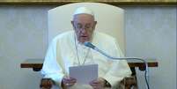 Papa Francisco durante audiência geral semanal no Vaticano
03/06/2020 Vatican Media/Divulgação via REUTERS  Foto: Reuters