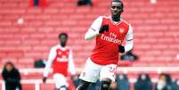 Eddie Nketiah, atacante do Arsenal, marcou três gols no primeiro amistoso do corpo antes da volta após o coronavírus  Foto: Twitter / Arsenal / Estadão
