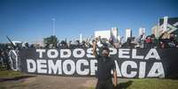 Manifestação contra o governo Jair Bolsonaro e a favor da democracia na cidade de Brasília  Foto: Matheus W. Alves / Futura Press