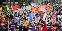 Manifestação contra o governo de Jair Bolsonaro e a favor da democracia na avenida Paulista  Foto: Léo Orestes/Framephoto / Estadão Conteúdo