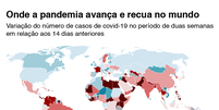 gráfico com mapa de onde a pandemia cresce e recua  Foto: BBC News Brasil