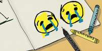 ilustração de emojis chorando  Foto: BBC News Brasil
