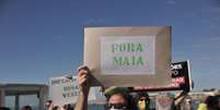 Movimentação da manifestação Pró Bolsonaro, realizado na praia de Copacabana, na cidade do Rio de Janeiro  Foto: Saulo Angelo / Futura Press