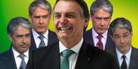 Bolsonaro tem 5% de vantagem em relação a Bonner no levantamento sobre credibilidade  Foto: Fotomontagem: Blog Sala de TV