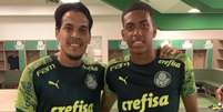 No último treino com bola no Palmeiras, Ruan esteve com Gustavo Gómez e outros atletas (Arquivo Pessoal)  Foto: Lance!