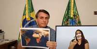 Jair Bolsonaro afirma que "o tamanho da Amazônia é maior do que a Europa", sendo que área é 58% menor  Foto: Reprodução