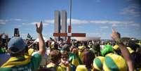 Manifestação em apoio ao presidente Jair Bolsonaro em Brasília, em 19 de julho, no auge de pandemia de coronavírus no país  Foto: EPA / Ansa - Brasil