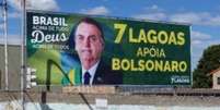 Outdoor em apoio ao presidente Jair Bolsonaro colocado na cidade de Sete Lagoas, Minas Gerais  Foto: Arquivo pessoal/Divulgação / Estadão Conteúdo