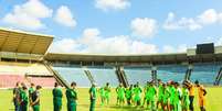 Equipe do Sampaio Corrêa durante treino no Estádio Castelão  Foto: Divulgação / Estadão Conteúdo