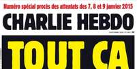 Edição do Charlie Hebdo decidiu republicar as caricaturas de Maomé. Em tradução livre: 'Tudo isso. Por isso'  Foto: Reprodução/Charlie Hebdo / Estadão Conteúdo