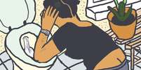 A drawing of Monique getting sick in the toilet  Foto: Monique Jackson / BBC News Brasil