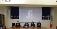 Em coletiva de imprensa, investigadores derem detalhes das pris&otilde;es e do crime  Foto: ANSA / Ansa - Brasil