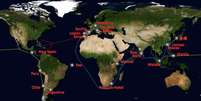 Mapa traça as rotas comerciais por onde os portugueses transportavam os escravos  Foto: Arquivo Lúcio de Sousa / BBC News Brasil