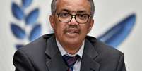 Diretor-geral da OMS, Tedros Adhanom Gebreyesus durante entrevista coletiva em Genebra
03/07/2020 Fabrice Coffrini/Pool via REUTERS  Foto: Reuters