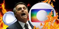 O jornalismo da RecordTV oferece munição para Bolsonaro disparar contra a Globo   Foto: Fotomontagem: Blog Sala de TV 