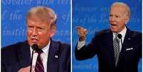 Fotos de Trump e Biden durante o primeiro debate da campanha eleitoral
29/09/2020
REUTERS/Brian Snyder  Foto: Reuters