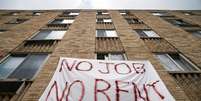 Moradores de Washington protestam por suspensão de aluguéis por perda de empregos durante a pandemia de Covid-19
20/08/2019
REUTERS/Sarah Silbiger  Foto: Reuters