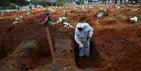 Covas abertas em cemitério de São Paulo (SP) em meio à pandemia de coronavírus 
16/07/2020
REUTERS/Amanda Perobelli  Foto: Reuters