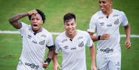 Marinho comemora gol durante partida entre Santos e Gremio, valida pela 15ª rodada do Campeonato Brasileiro 2020, realizada na Vila Belmiro  Foto: Lenita Rodrigues/O Fotografico / Gazeta Press