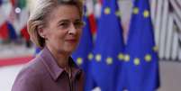 Presidente da Comissão Europeia, Ursula von der Leyen, pouco antes de cúpula da UE em Bruxelas
15/10/2020
Olivier Hoslet/Pool via REUTERS  Foto: Reuters